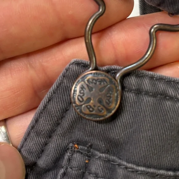 OshKosh B’gosh Kids Fleece Lined Overalls Gray Orange | 24 Months Winter Bibs - Picture 6 of 8